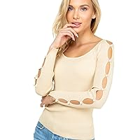 Off Shoulder Crop TOP with Pearl Detail ON Sleeve