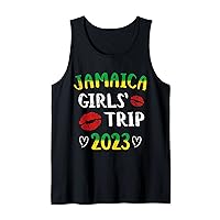 Jamaica 2023 girls trip with jamaican flag and kiss Tank Top