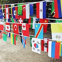 International Flags, 41 Feet 8.2'' x 5.5'' World Flags, 50 Countries Olympic Flags Pennant Banner for Bar, Party Decorations, Sports Clubs, Grand Opening, Festival Events Celebration