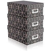 Nosiny 3 Pcs Jumbo Photo Storage Box Sturdy Scrapbook Storage Box with Lid Document Photo Organizer Keepsake Letter Memories Storage Cases Picture Album Keeper (Stylish,11 x 7.38 x 4.38 Inch)