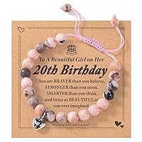 Etercycle Gifts for 20 Year Old Woman, 20th Birthday Braided Beads Bracelet Gifts Natural Stone Bracelet for Daughter/Granddaughter/Niece/Friends