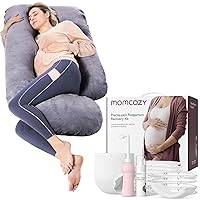 Momcozy Postpartum Recovery Essentials Kit Pregnancy Pillows for Sleeping, 19PCS Labor Delivery Mom Care Set, 57 Inch Pregnancy Pillow for Women