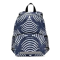 ALAZA Tie Dye Indigo Dyed Blue Kids Toddler Backpack Purse for Girls Boys Kindergarten Preschool School Bag w/Chest Clip Leash Reflective Strip