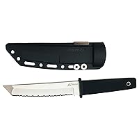 Cold Steel Kobun Tactical Fixed Blade Knife with Sheath, Serrated, One Size