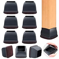 16PCS Extra Large Chair Leg Floor Protectors, Felt Furniture Pads for Hardwood Floors, Square Black Sofa Bed Dining Table Chair Leg Covers to Protect Floors and Prevent Scratches & Noise(Fit:1.45