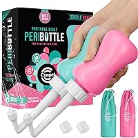 Peri Bottle - Postpartum Perineal Care - Portable Hand Held Travel Bidet Sprayer for Women or Men - Handheld Jet Spray Bottle for Toilet - Pack of 2 - Dusty Rose and Blue