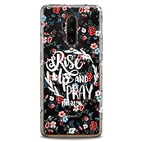 TPU Case Compatible for OnePlus 10T 9 Pro 8T 7T 6T N10 200 5G 5T 7 Pro Nord 2 Christian Bible Quote Slim fit Wildflowers Soft Psalm Print Floral Design Clear Cute Flexible Silicone Religious