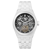 Ingersoll 1892 The Broadway Mens 43mm Automatic Watch with Black Dial and White Ceramic Bracelet I15101