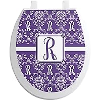 Personalized Initial Damask Toilet Seat Decal - Round