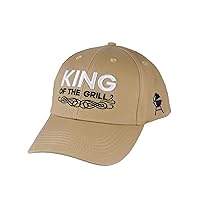 Game Hats Baseball Cap Father's Day Adjustable Low Profile Cotton Cap King of the Grill Embroidered Hat Beige 58 EU, beige