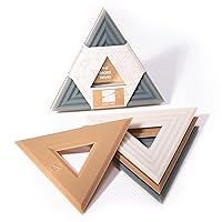 The Degrē Trivet (Joshua Tree, Set of 3) by LINE+ARC. Potholder, 10mm Thick & Heat Resistant to 500F. 100% Food-Grade Silicone, Dishwasher Safe, Stain-Resistant. Modern Geometric Mid Century…