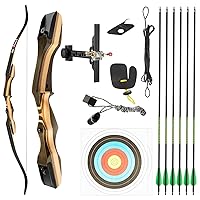 TIDEWE Recurve Bow and Arrow Set for Adult & Youth Beginner, Wooden Takedown Recurve Bow 62