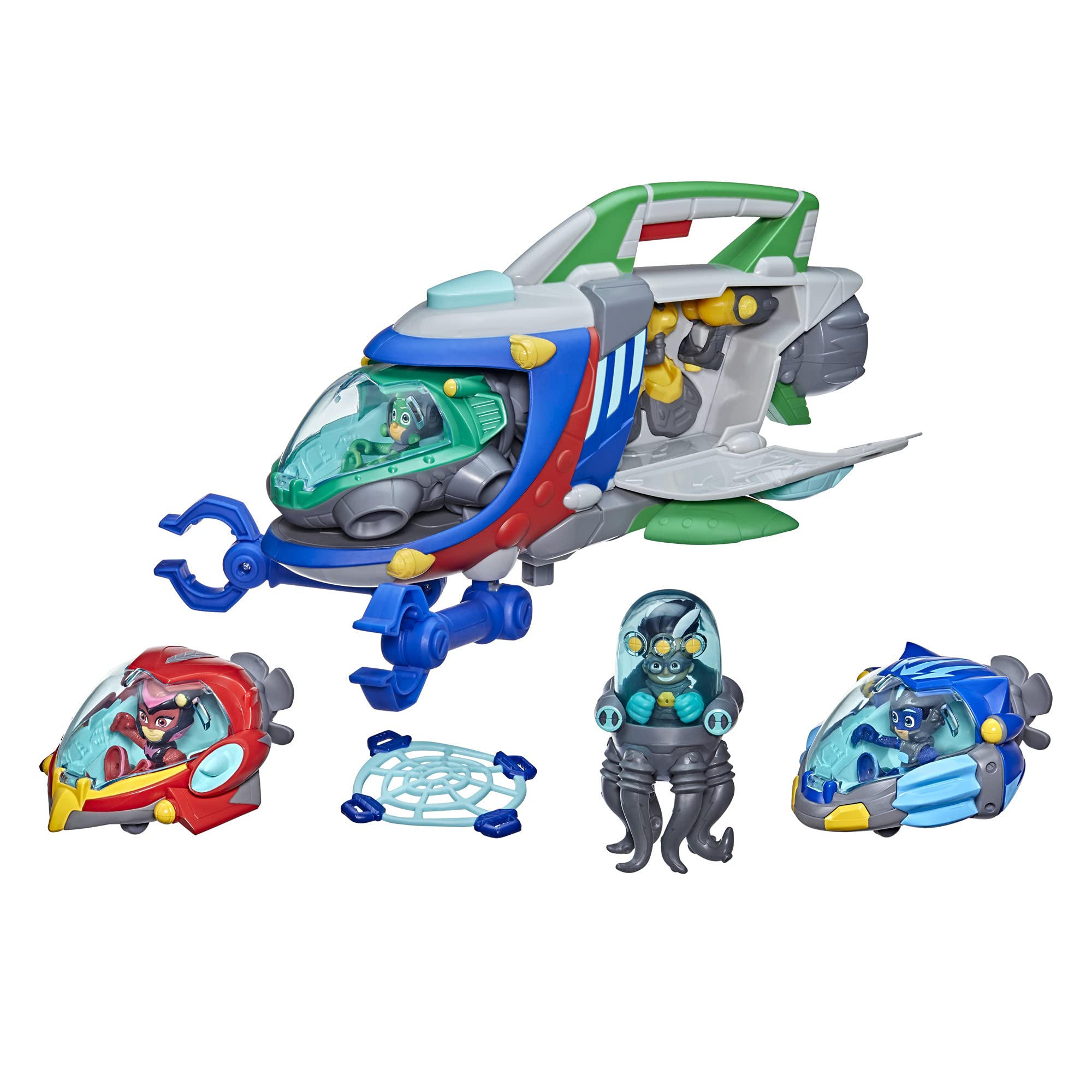 PJ Masks PJ Launching Submarine and Rovers Preschool Toy, Underwater-Themed Playset with 3 PJ Rovers and 3 Action Figures, Ages 3 and Up (Amazon Exclusive)