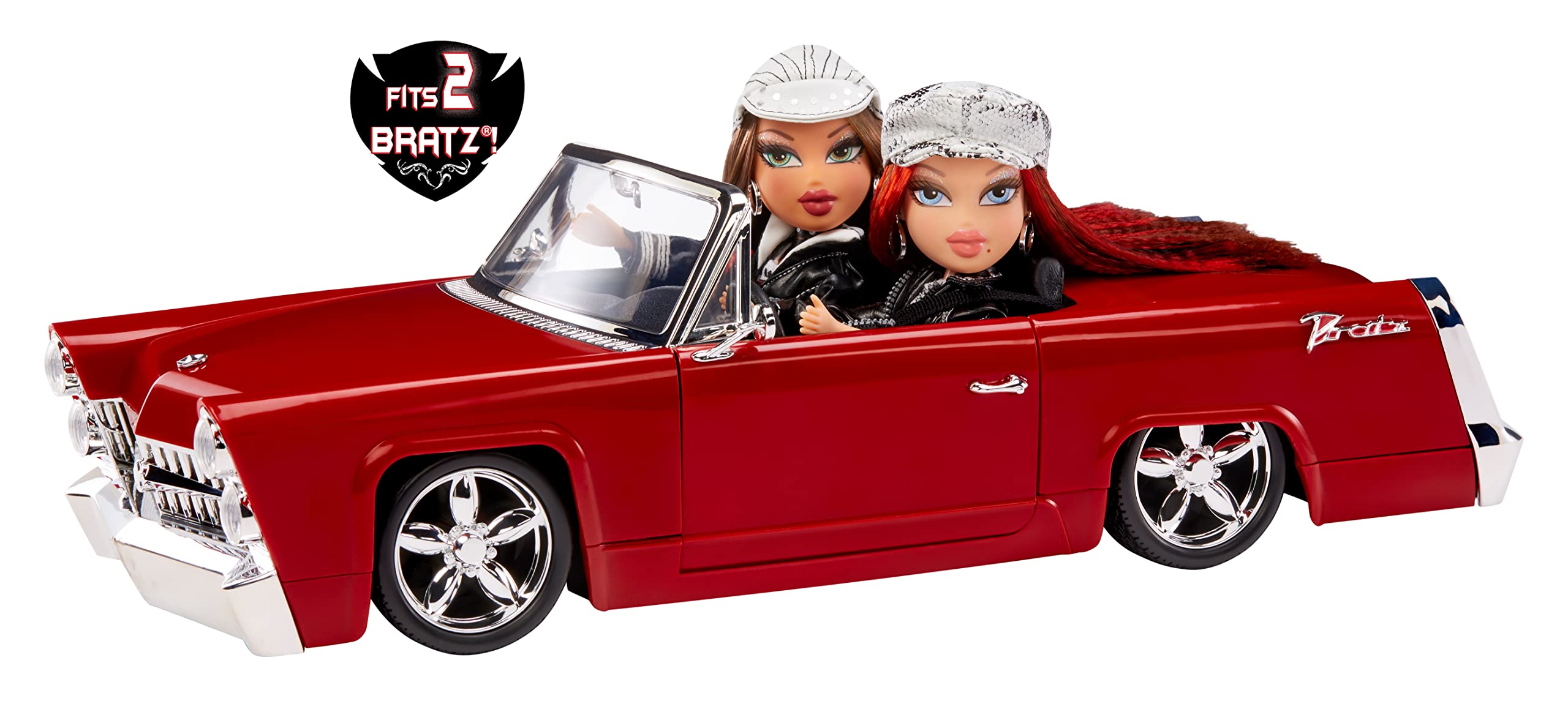 Bratz® Rock Angelz™ 20 Yearz Special Edition Cruiser Car – Convertible Vehicle with Working Doors and Trunk, Lights, Seat Belts and Steering Wheel. fits 2 Fashion Dolls