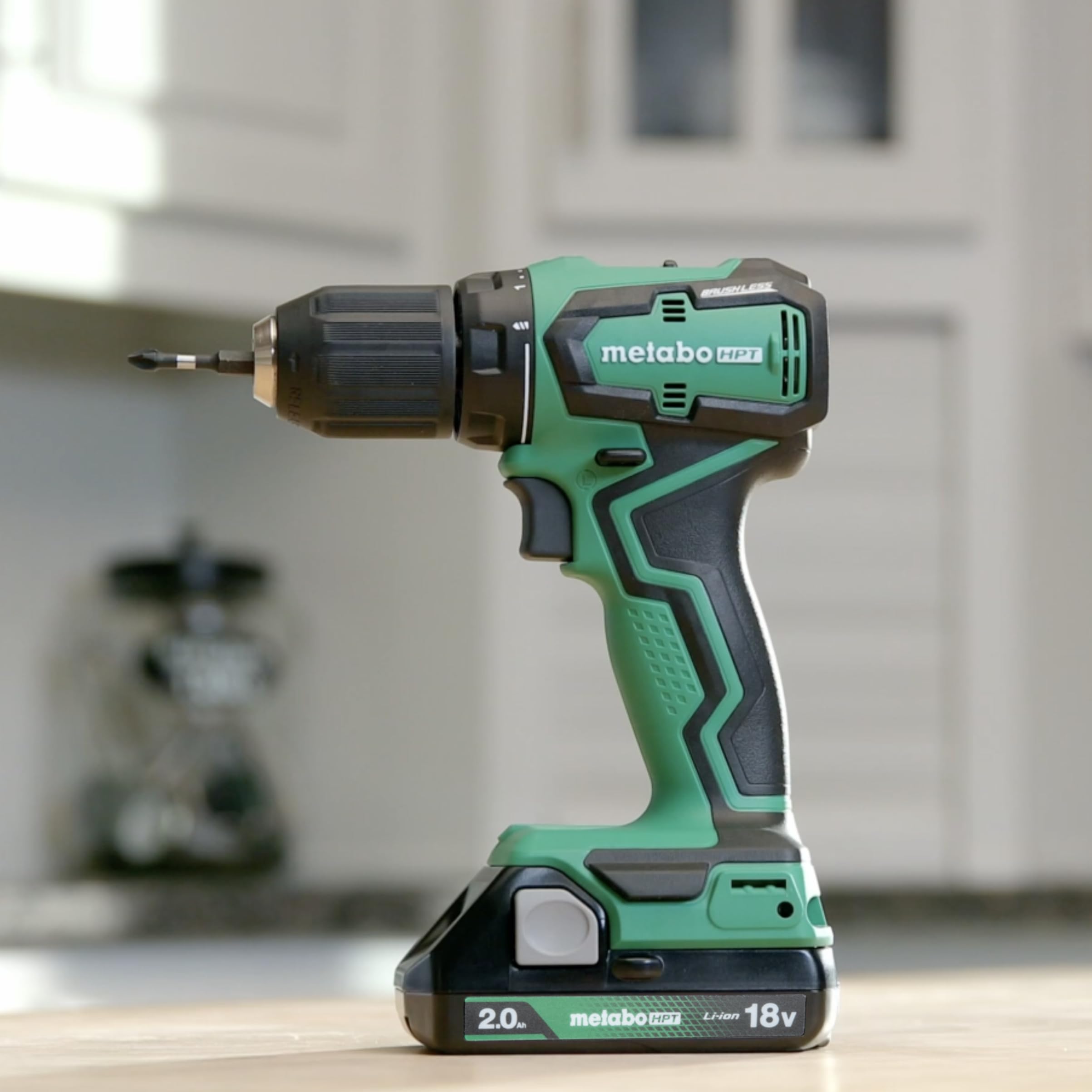 Metabo HPT 18V MultiVolt™ Cordless Sub-Compact Driver Drill Kit | Includes 2-18V, 2.0 Ah Batteries with Fuel Gauge | 485 in-lbs of Torque | Lifetime Tool Warranty | DS18DDXS