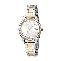 Esprit Women's Wind Glam Fashion Quartz Watch - ES1L315M0125, Two Tone Silver & Rose Gold Color, Bracelet