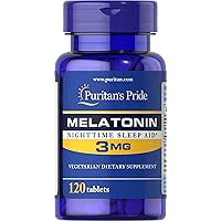 Puritans Pride Melatonin 3 Mg Tablets, 120 Count