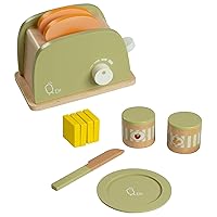 Little Chef Frankfurt 11-pc. Wooden Play Kitchen Toaster Accessory Set with Pretend Food and Utensils
