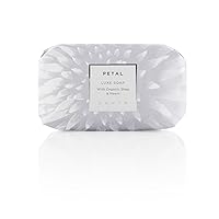 Zents Triple-Milled Luxe Bar Soap (Petal Fragrance) Moisturizing Hand and Body Wash with Organic Shea Butter, 5.7 oz