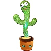 Dancing Cactus Mimicking Toy,Talking Repeat Singing Sunny Cactus Toy 120 Pcs Songs for Baby 15S Record Your Sound Sing+Dancing+Recording+LED