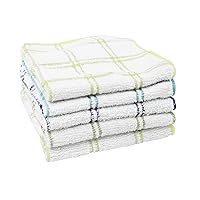 Ritz 100% Cotton 12-inch x 12-inch Kitchen Dish Towel, Gentle Cleaning Wash Cloth with Poly Scour Side, Blue/Green, 5-Pack