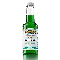 Hawaiian Shaved Ice Syrup Pint, Sour Green Apple Flavor, for Slushies, Italian Soda, Popsicles, & More, No Refrigeration Needed, Contains No Nuts, Soy, Wheat, Dairy, Starch, Flour, or Egg Productst