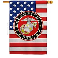 USMC Semper Fi Marine Corps Flag Armed Forces Double-Sided Lawn Decoration Gift House Garden Yard Banner United State American Military Veteran, 28