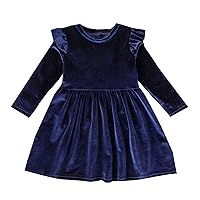 Toddler Girls Long Sleeve Dresses Solid Princess Dress Clothes Girl Wedding Party Dress