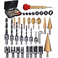 Countersink Drill Bit Set 5 Pc #4#6#8#10#12 Tapered Drill Bit for  Woodworking
