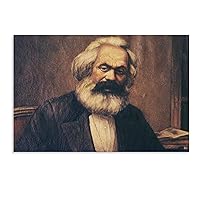 German Philosopher Karl Marx Retro Black And White Portrait Inspirational Quote Poster Office Hall Wall Inspirational Decoration Aesthetic Gift Poster Canvas Poster Bedroom Decor Office Room Decor Gi