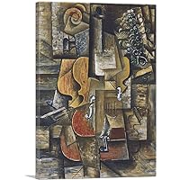 ARTCANVAS Violin and Grapes 1912 Canvas Art Print Stretched Framed Painting Picture Poster Giclee Wall Decor by Pablo Picasso - 18