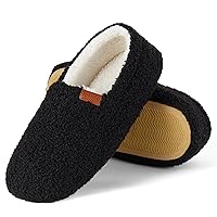 Women's Fuzzy Curly Fur Memory Foam Slippers, Closed Back House Slippers Indoor and Outdoor