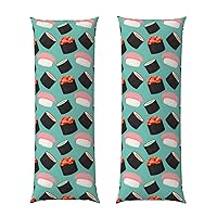 Sushi Food Pattern1 Digital Printing Body Pillow Case Hidden Zippe Soft for Hair and Skin 20 x 54 inches