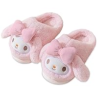 Anime Cinnamoroll Fuzzy Slippers Melody House Slippers Closed Toe Open Back Foam Slippers with Rubber Sole for Women