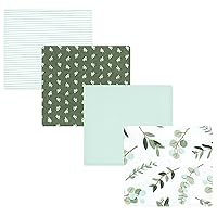 Hudson Baby Unisex Baby Cotton Flannel Receiving Blankets, Eucalyptus, One Size
