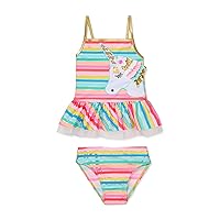 Toddler and Girls Two-Piece UPF 50+ Sun Protection Full Coverage Swimsuits for Girls, 2T to G6
