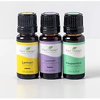 Plant Therapy Lemon, Lavender and Peppermint Essential Oil Set 10 mL (1/3 oz) 100% Pure, Undiluted, Therapeutic Grade