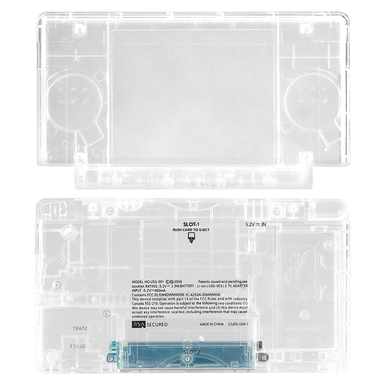 OSTENT Full Repair Parts Replacement Housing Shell Case Kit for Nintendo DS Lite NDSL Color Clear