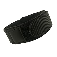 Watch Band Nylon One Piece Wrap Sport Strap Black Adjustable Hook and Loop 20mm