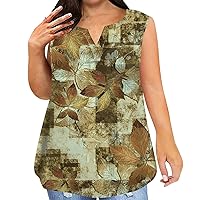 Womens Plus Size Sleeveless Office Tops Casual Summer Cozy Tunic Shirts Loose Fit V Neck with Pockets Cute Tank Top