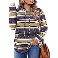 RITERA Plus Size Tops for Women Long Sleeve V/Cowl Neck Lightweight Sweatshirts Pullover Tunics Sweaters Fall Winter XL-5XL