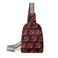 Women Crossbody Sling Backpack Eed-hammer-and-sickle Girl Chest Bag Daypack for Hiking Traveling