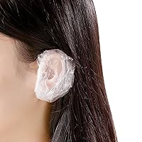 100Pcs Disposable Ear Covers for Shower Clear Waterproof Plastic Ear Shower Caps Ear Protectors Ear Covers for Hair Dye Hair Dryer Shower Bathing Spa Salon