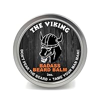 Badass Beard Care Balm For Men - The Viking Scent, 2 Ounce - All Natural Ingredients, Keeps Beard and Mustache Full, Soft and Healthy