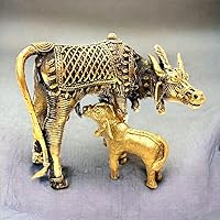 Brass Cow & Calf Statue