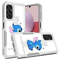 Case for Samsung Galaxy A14 5G, Stitch Ohana Means Family Pattern Shock-Absorption Hard PC and Inner Silicone Hybrid Dual Layer Armor Defender Case for Samsung Galaxy A14 5G