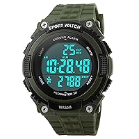 Fanmis Unisex Pedometer Watches Military Multifunctional 50M Waterproof Digital Outdoor Sports Watch