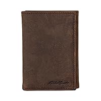 Eddie Bauer Men Signature Trifold Wallet (Available in Ripstop Nylon, Cotton Canvas, Or Leather)