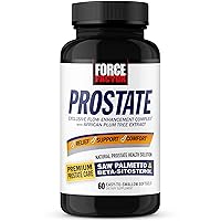Force Factor Prostate Saw Palmetto and Beta Sitosterol Supplement for Men, Prostate Health/Size Support, Urinary Relief, Bladder Control, Reduce Nighttime Urination, 60 Softgels