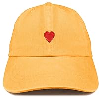 Trendy Apparel Shop Emoticon Heart Embroidered Washed Cotton Adjustable Cap